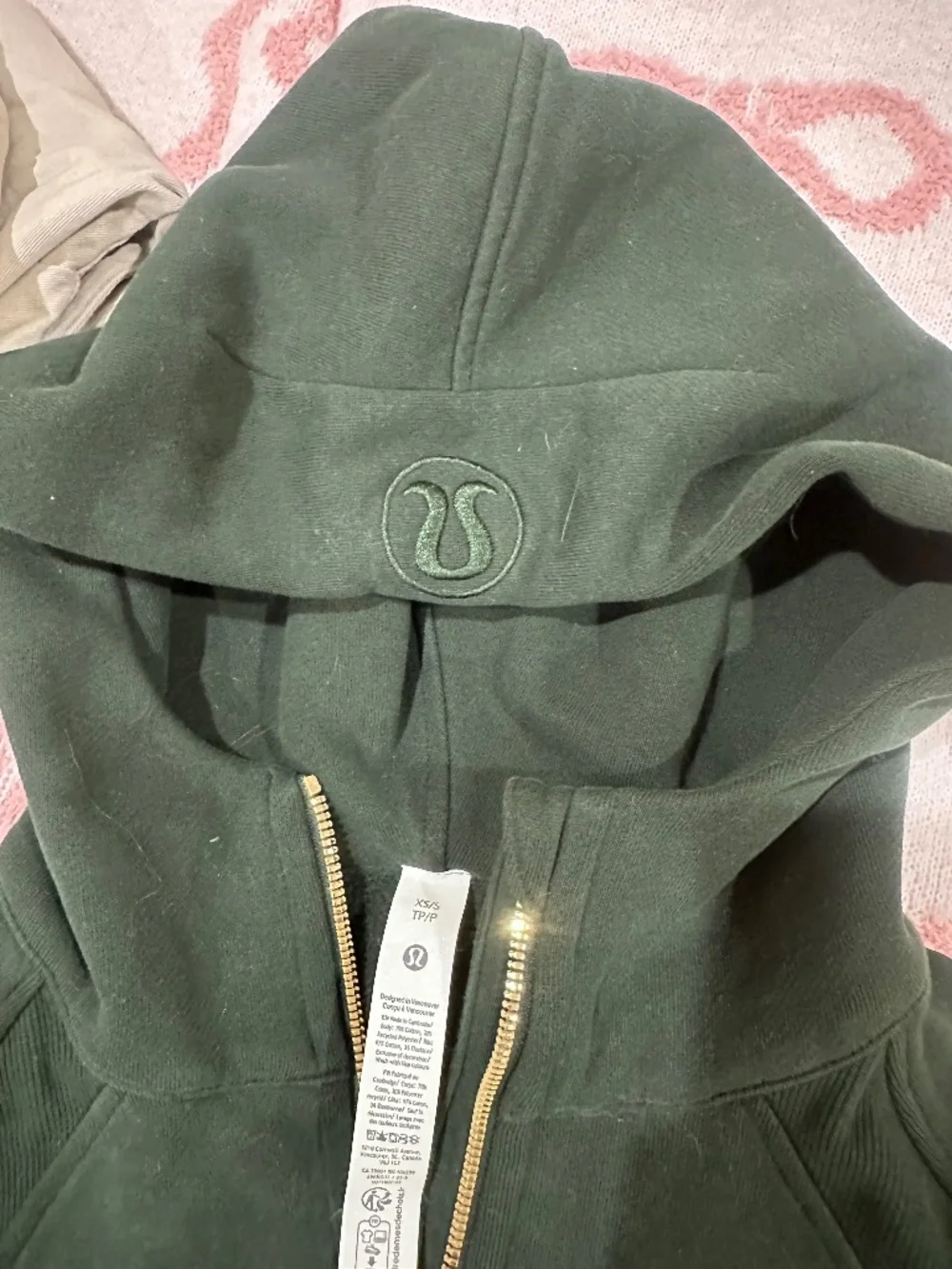 Lululemon Scuba Oversized Half Zip Hoodie XS/S Dark Green